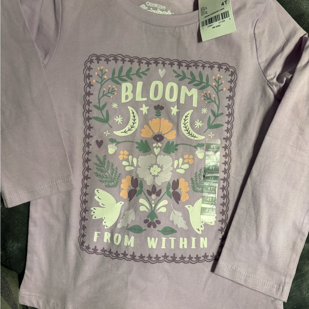 NWT OshKosh B'gosh Kids Purple Long Sleeve Tee